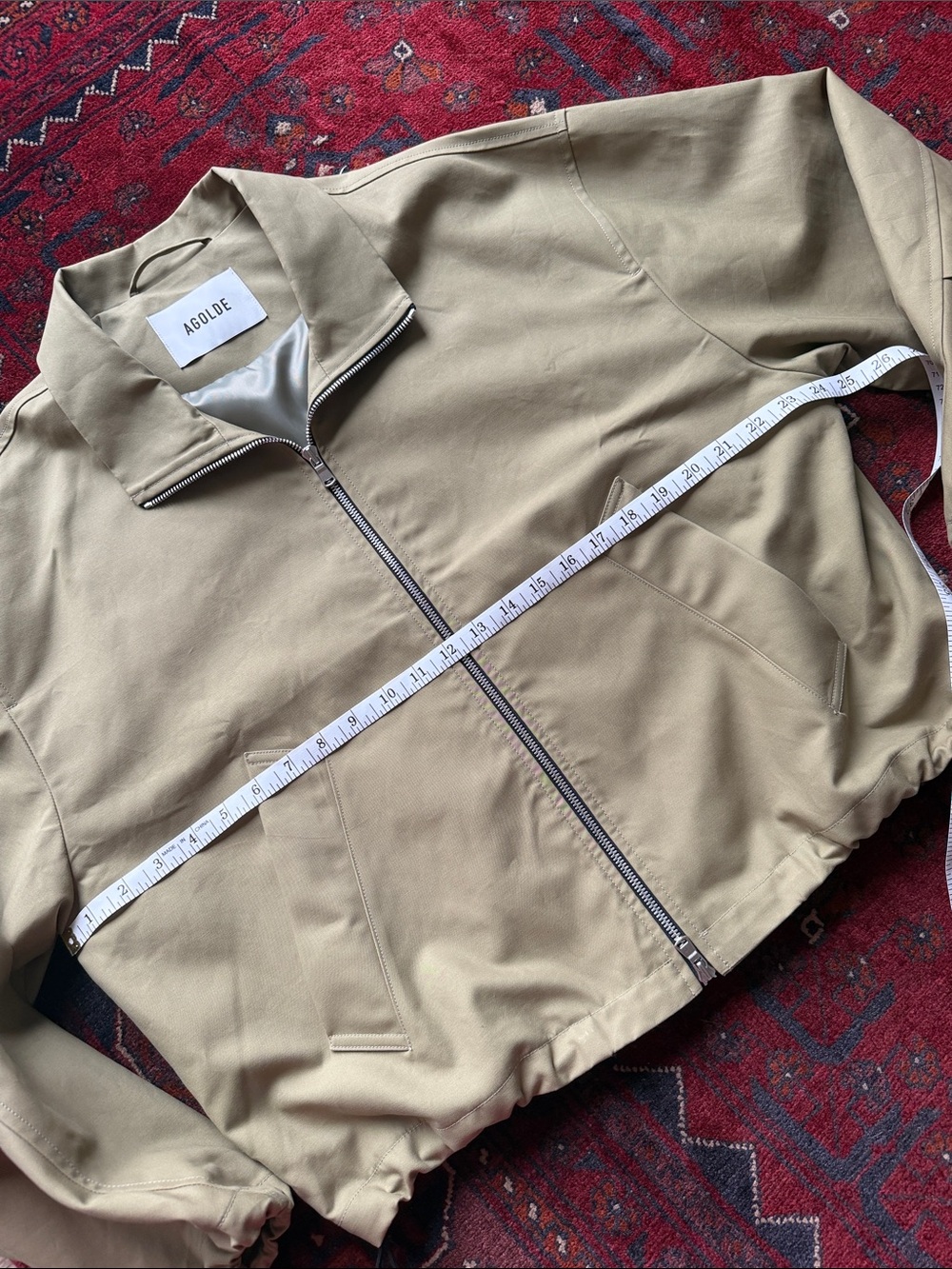 Agolde Laurie Green Bomber Cotton Jacket with toggles - Picture 5 of 10